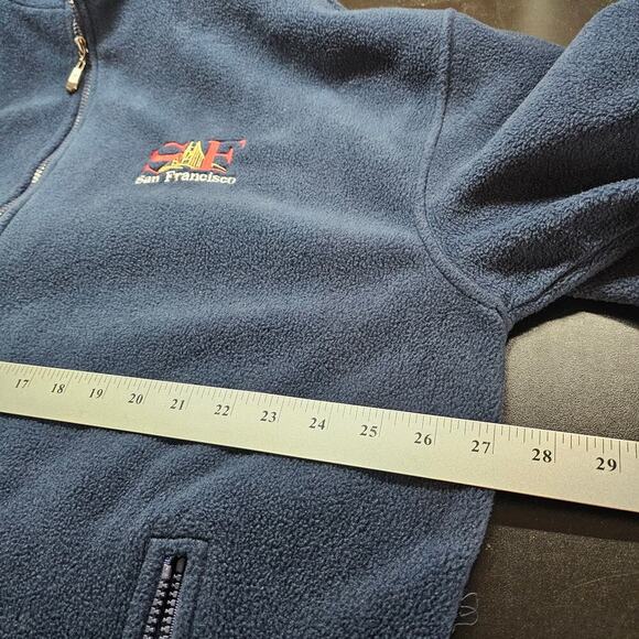 Vintage San Francisco Fleece Jacket Men 2X Blue Full Zip Retro Streetwear Skater - Picture 9 of 9